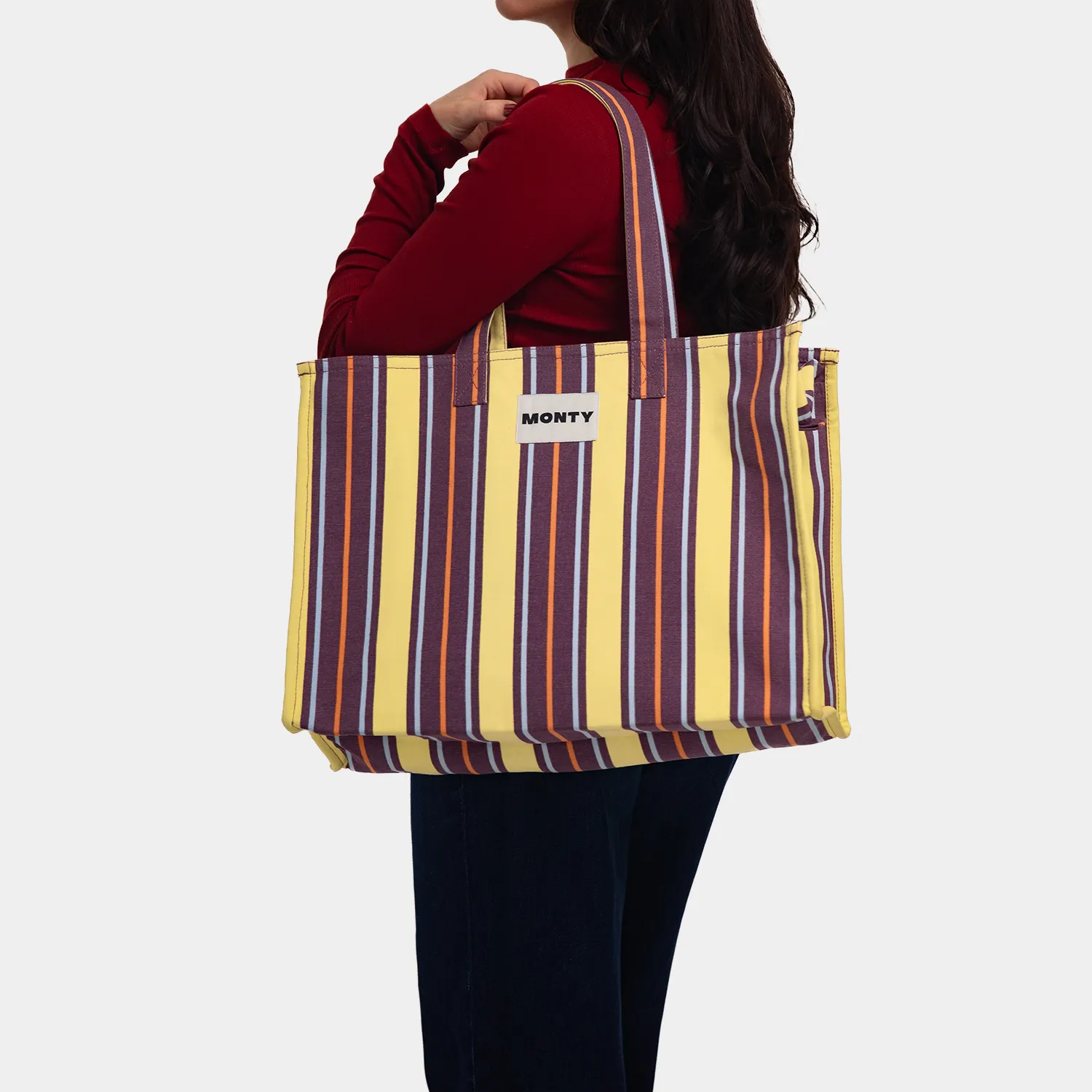 Large Organic Cotton - Plum & Custard - Image 4
