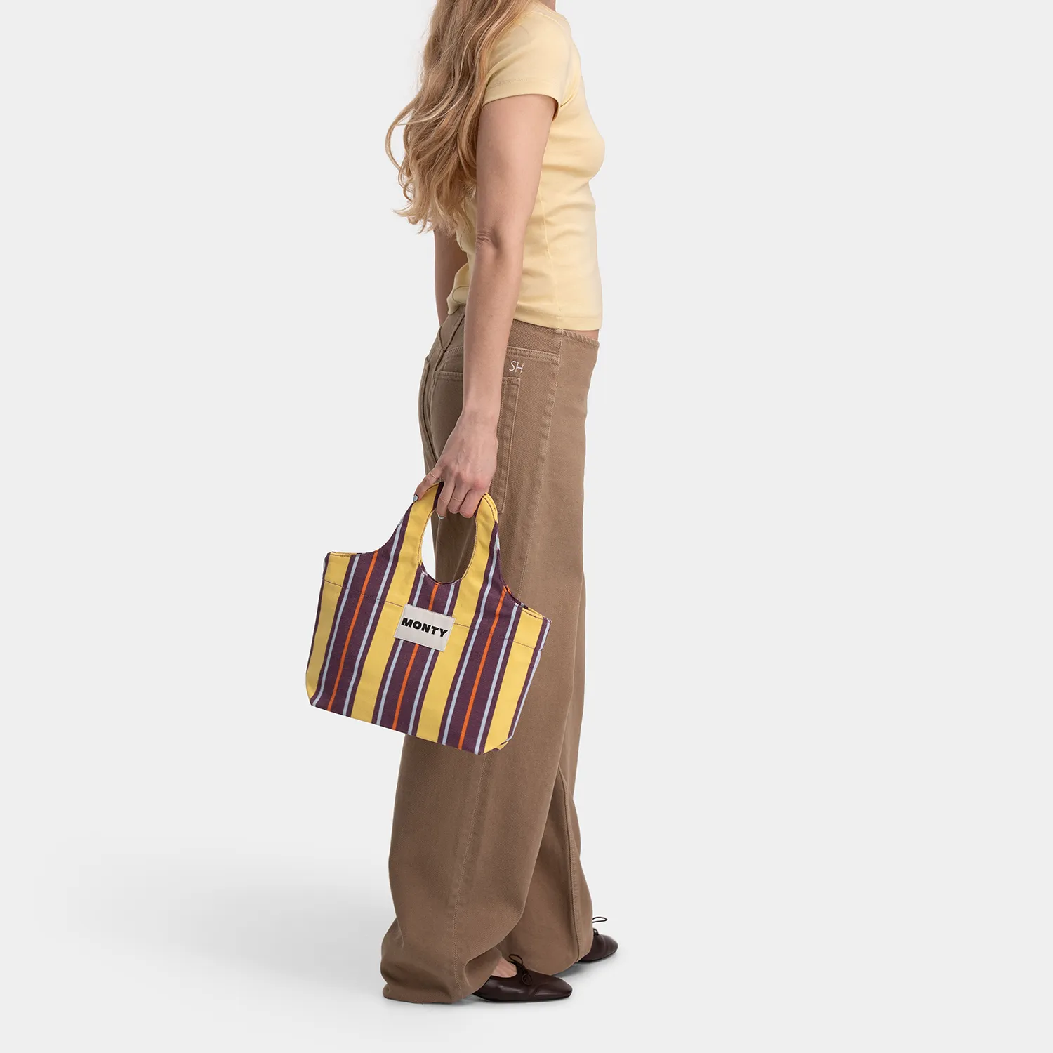 Oval Organic Cotton - Plum & Custard - Image 4