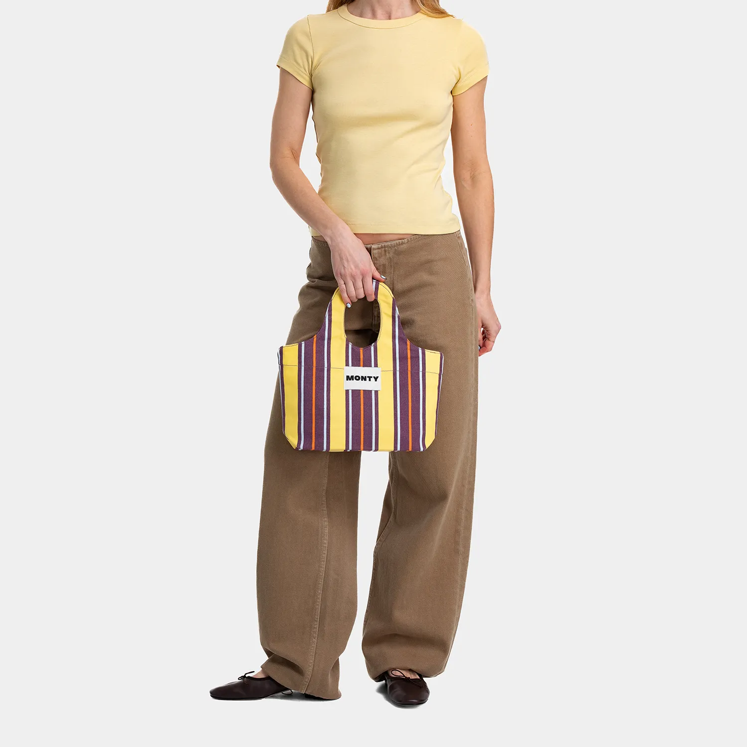 Oval Organic Cotton - Plum & Custard - Image 5