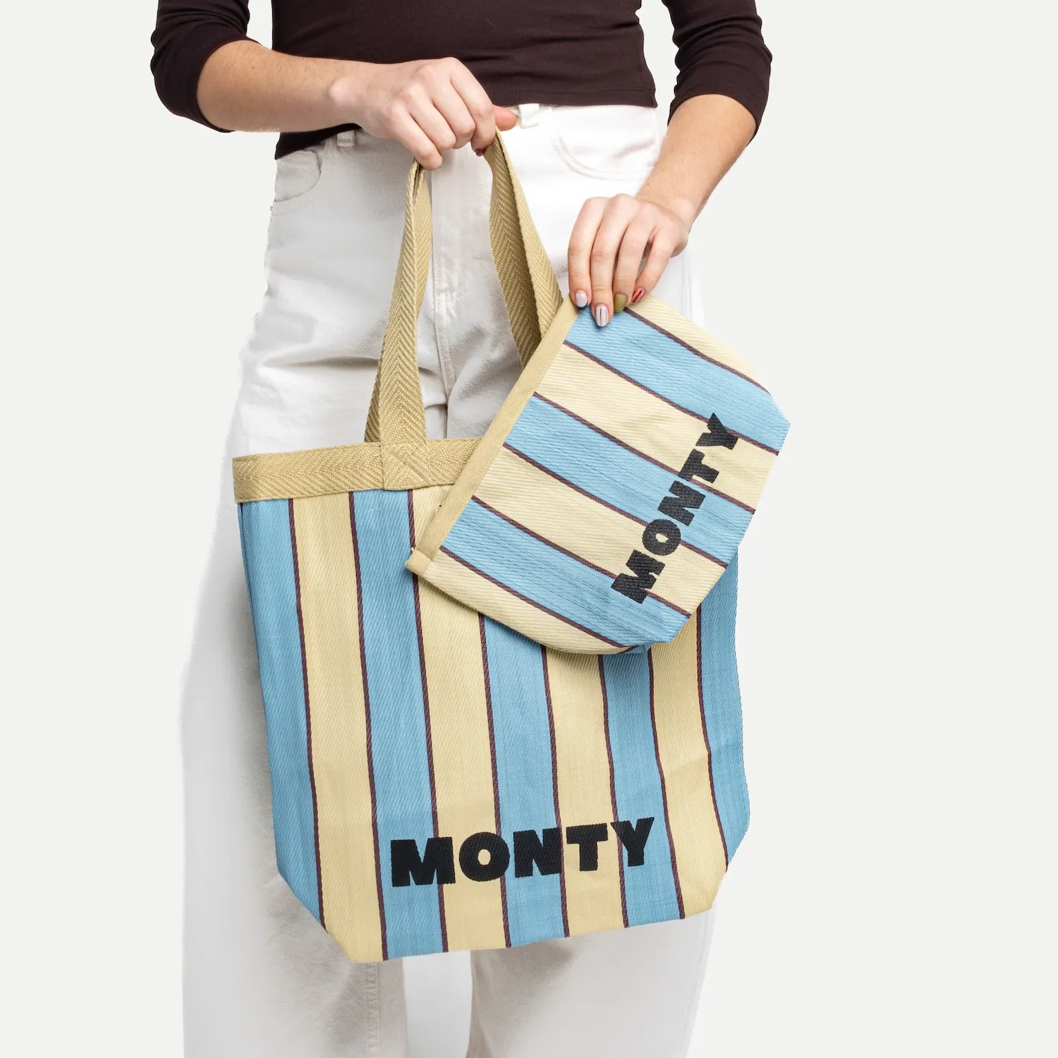Pouch Recycled Nylon - Oatmeal & Cloud - Image 3